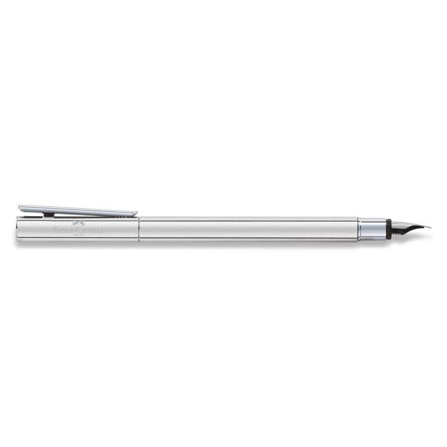 Faber-Castell - Neo Slim Stainless Steel fountain pen, M, silver shiny