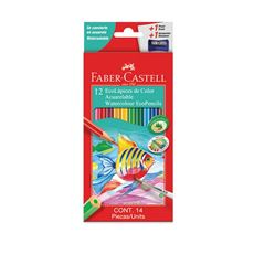 Faber-Castell - 12 Watercolour EcoPencils, 1 sharpener, 1 brush