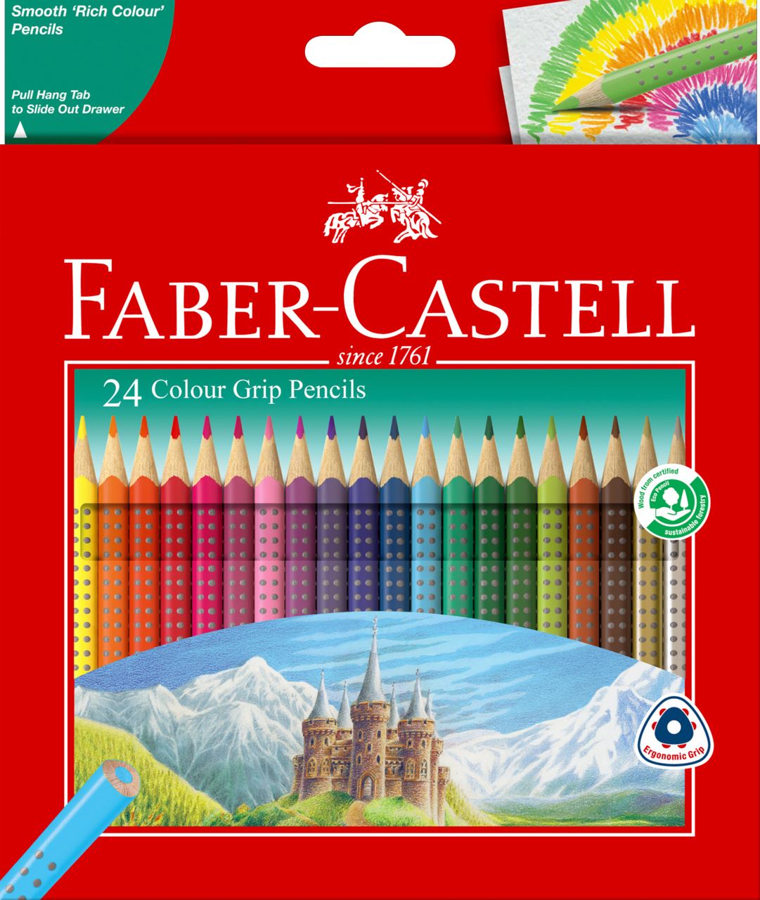Faber-Castell - Colour pencil permanent Colour Grip box of 24