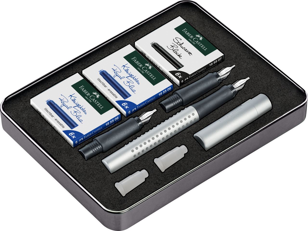 Faber-Castell - Grip 2011 calligraphy, gift set, silver
