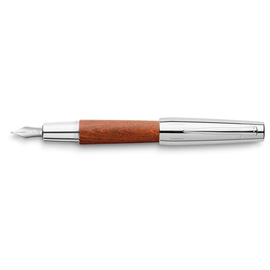 Faber-Castell - e-motion wood fountain pen, M, reddish brown